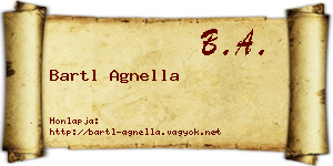 Bartl Agnella névjegykártya